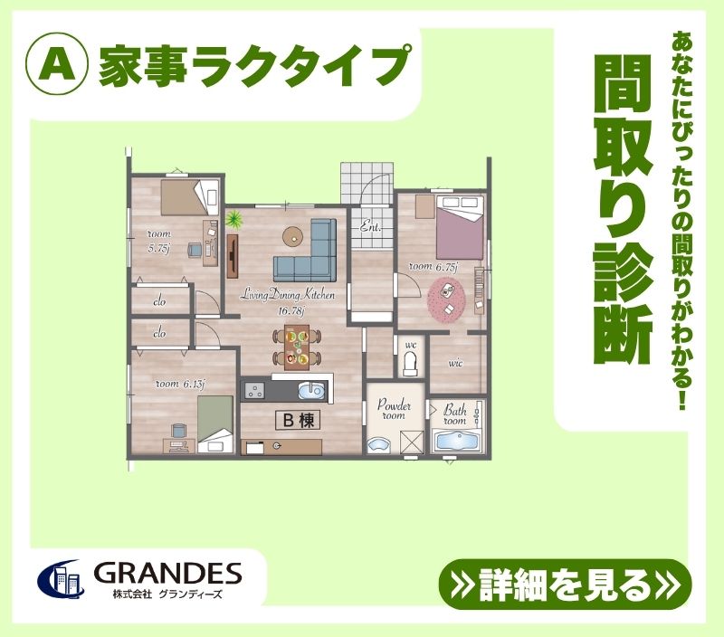 【間取り診断】A.家事ラクタイプ